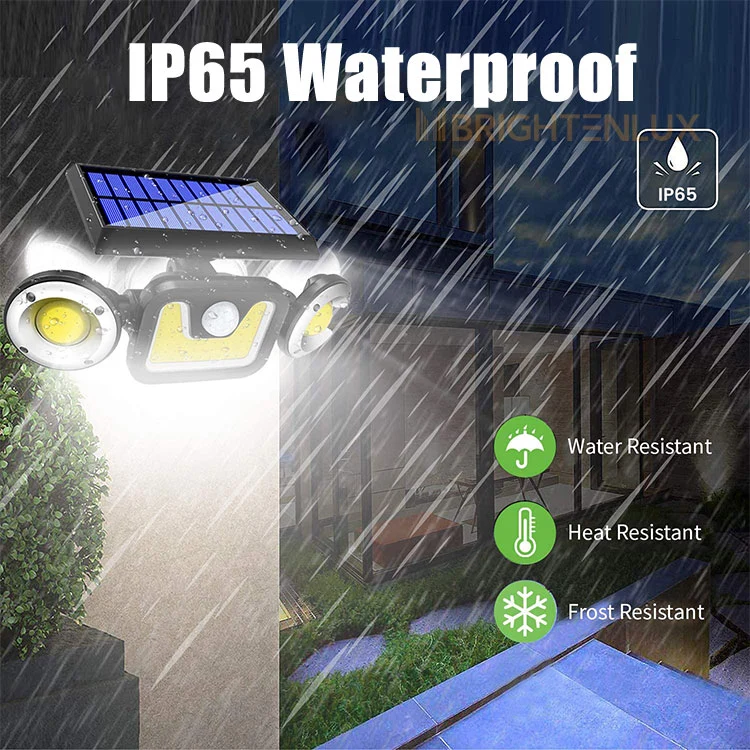 Brightenlux The New Listing White Light Outdoor Wall Lamp, Ipx6 Waterproof 3 Light Modes Solar Outdoor Light