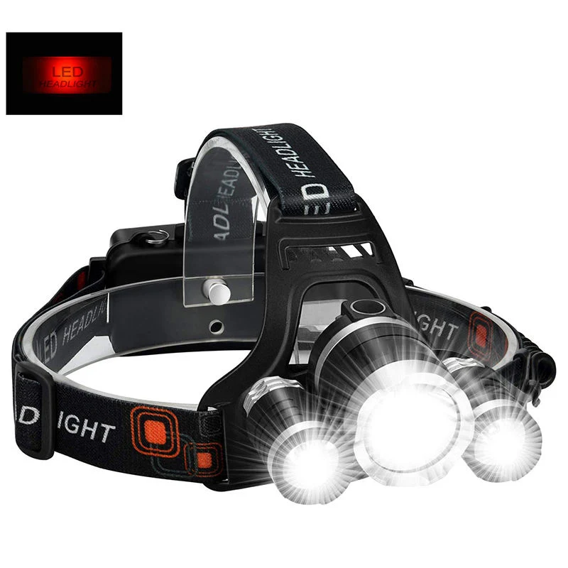 Glodmore2 3 LED Bulb 2*18650 Rechargeable Battery LED Headlamp Headlight Without Zoom