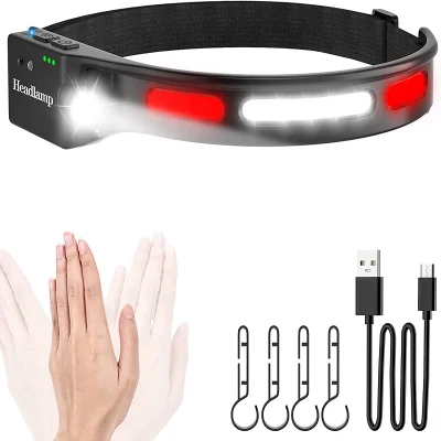  Brightenlu High Lumen Dual Light Sensor Typ USB Wasserdicht wiederaufladbar COB LED taktische Mini-Stirnlampe
