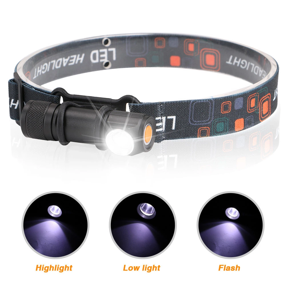 High Quality USB Rechargeable Head Torch Light Detachable 2 in 1 LED Headlight Mini Flashlight Torch Lamp 3 Flash Modes Kids LED Headlamp