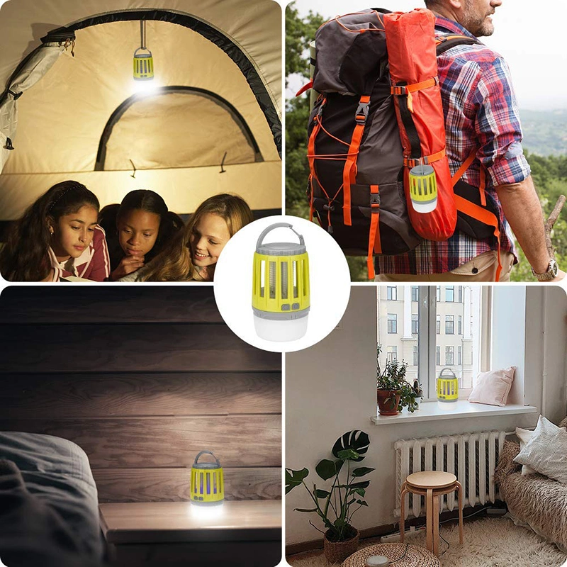 2 in 1 USB Rechargeable LED Mosquito Killer Light with 360-400nm UV Mosquito Zapper Camping Lighting for Outdoor LED Emergency Camping Tent Lamp