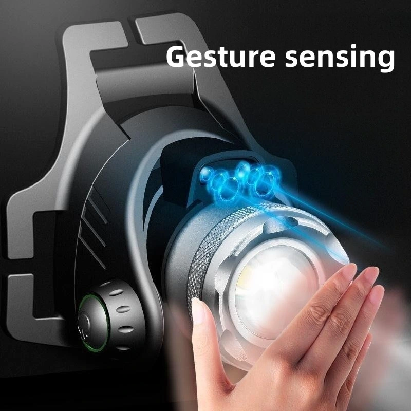 Portable Wholesale Powerful Waterproof USB Zoom Rechargeable Head Lamp Four Modes LED Head Lamp Torch Headlamp