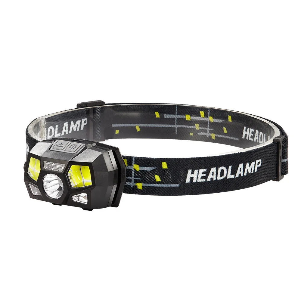 Glodmore2 OEM Adjustable Belt USB Rechargeable Built-in Lithium Battery LED Sensor Headlamp with 5 Modes Light