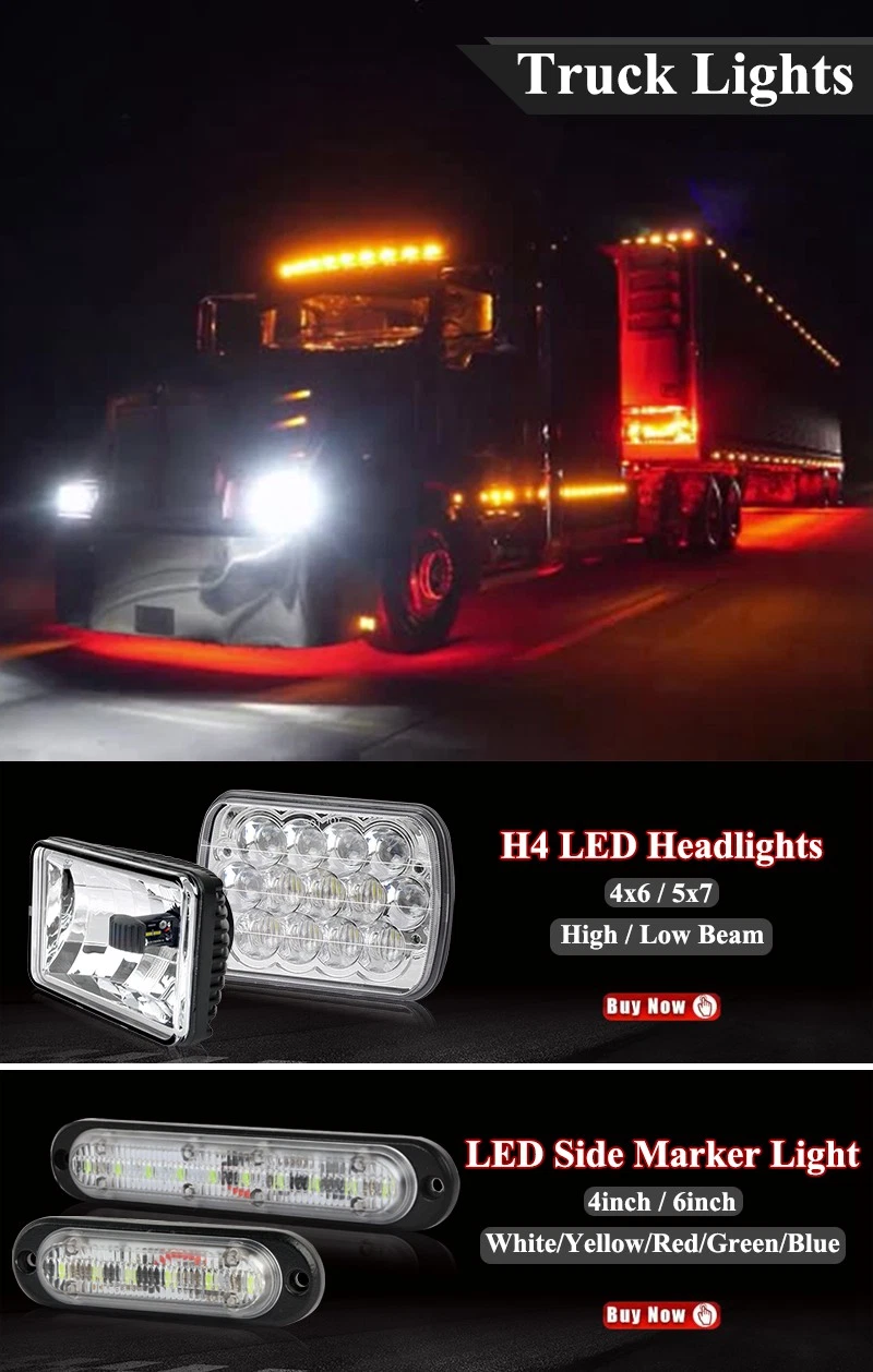 4X6&prime;&prime; 45W Strong Light DRL Square LED Fog Driving Light Head Light 12V/24V LED Work Light for Truck Tractors