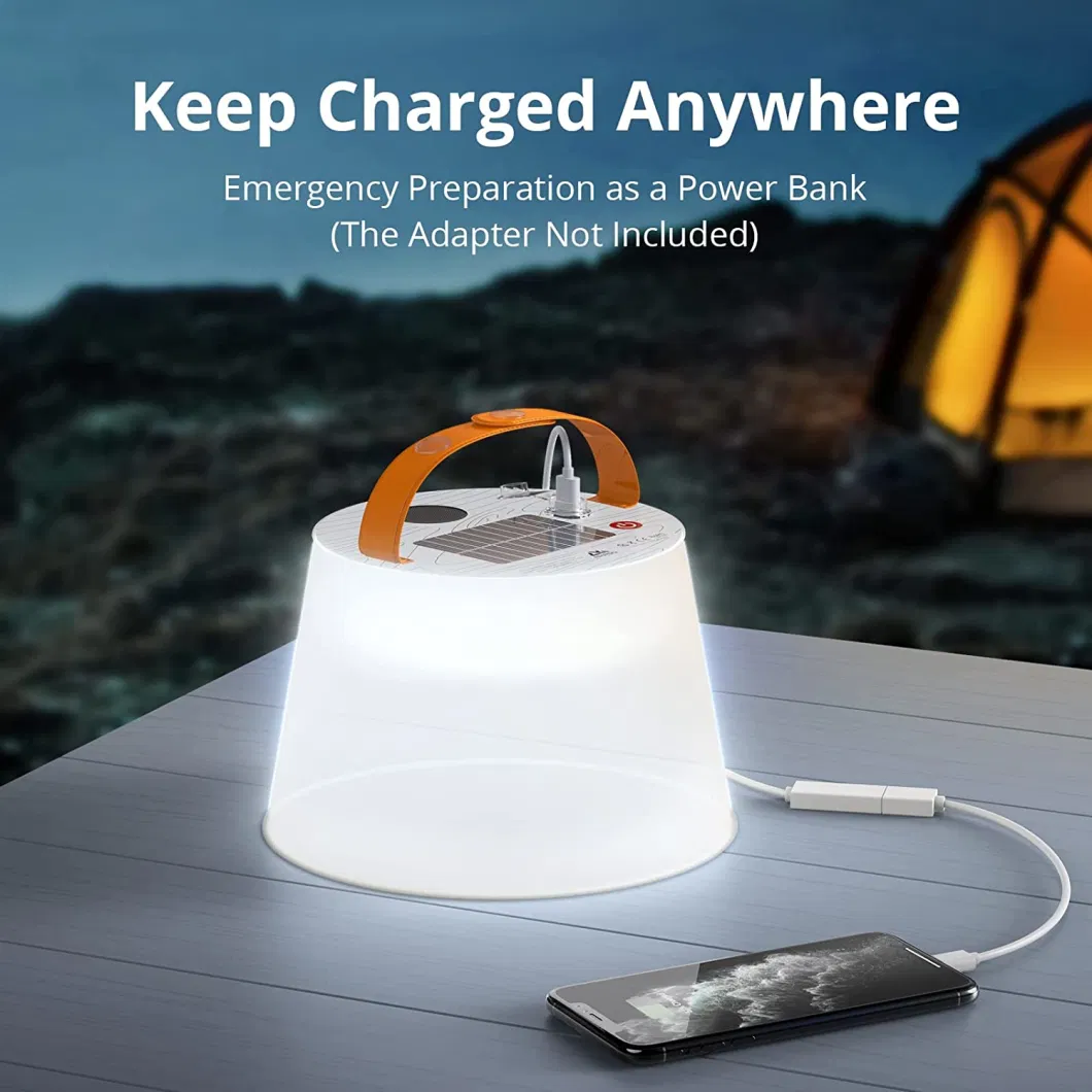 Goldmore11 Rechargeable Solar Camping Light with Phone Charger, Bluetooth Speaker, IP66 Waterproof, Portable Solar Light for Outdoor