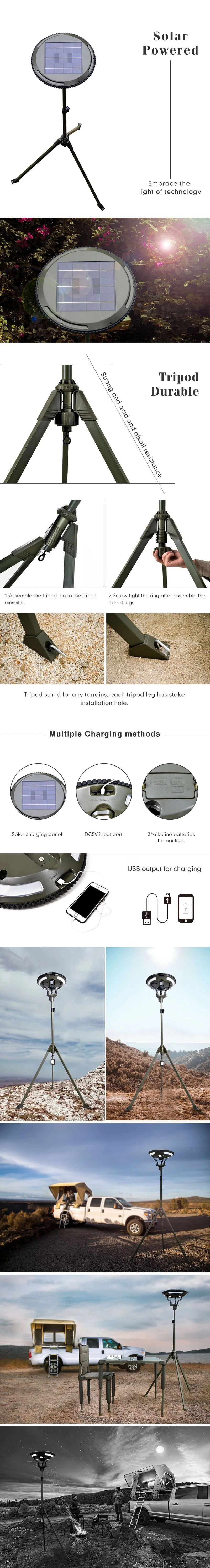 Wild Land Solar LED Rechargeable Camping Light with Bluetooth Speaker