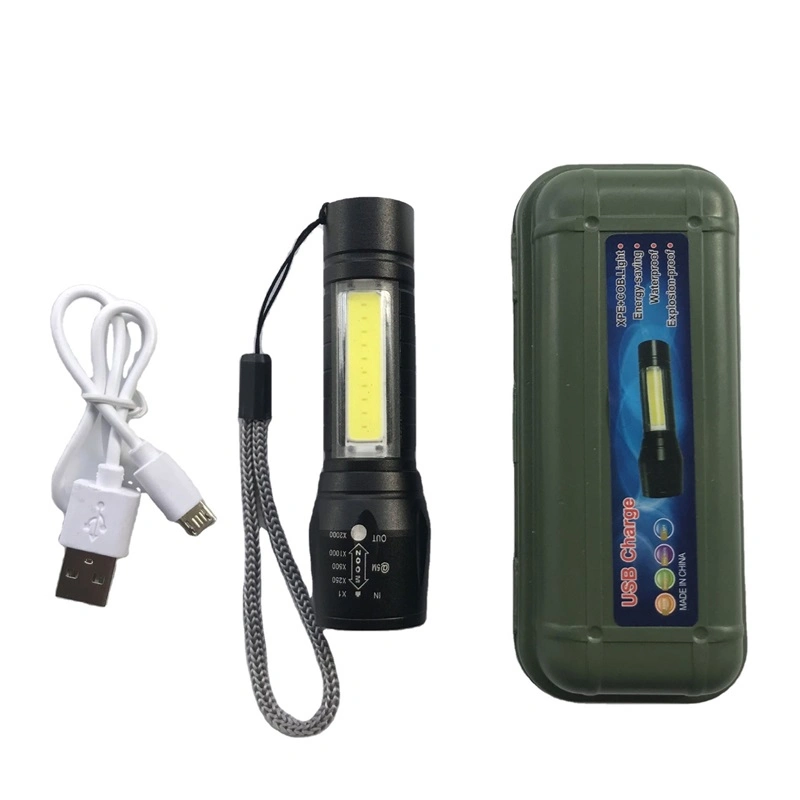 Mini LED Flashlight Tactical Torch Light Zoomable COB High Quality Handheld Light