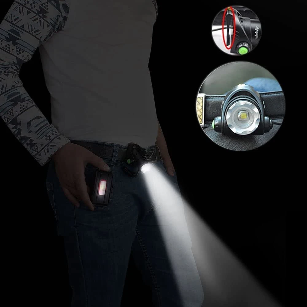 LED USB Rechargeable Ipx4 Waterproof Flashlight Headlight Headlamp