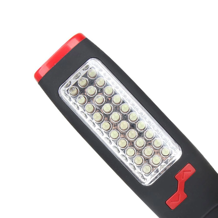 Portable Car Outdoor Repair Camping Flashlight 30+7 LED Work Light with Magnetic and Hook for Emergency, Camping