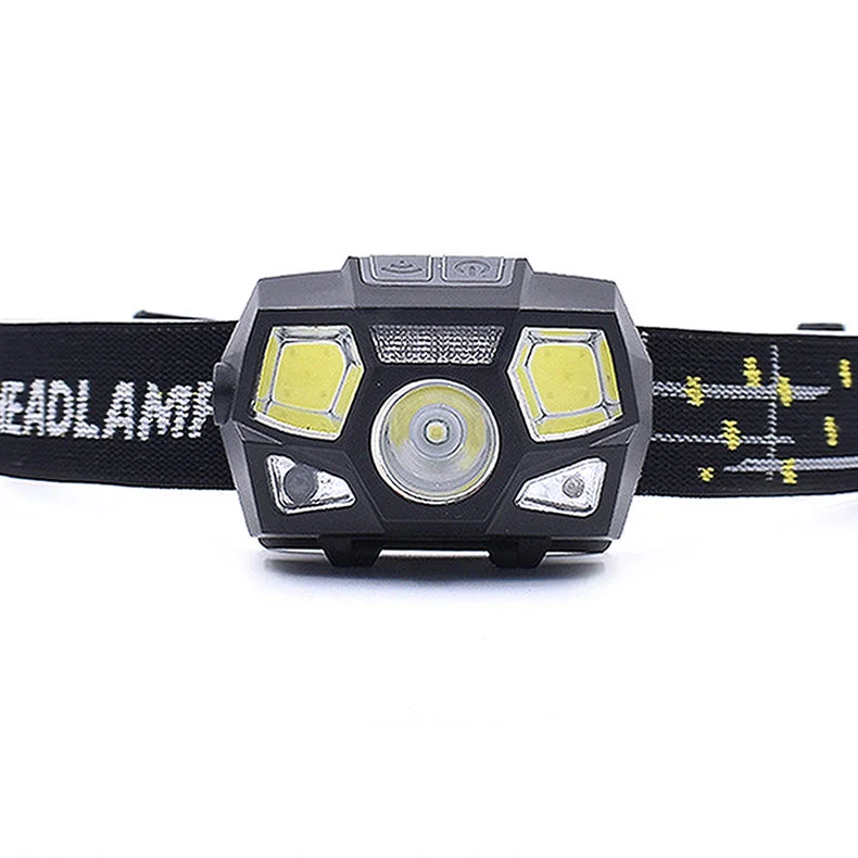 Glodmore2 OEM Adjustable Belt USB Rechargeable Built-in Lithium Battery LED Sensor Headlamp with 5 Modes Light