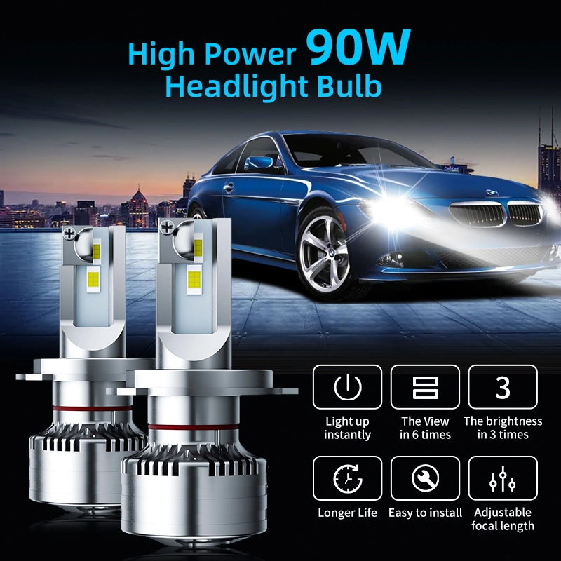 LED Headlights Strong Light Super Bright Light Bulb Lamp Near High Beam Lights Refit Supplies