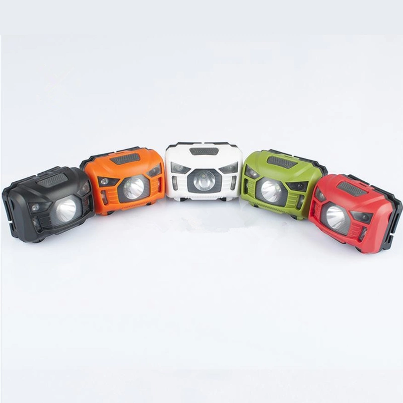 ABS Plastic USB Rechargeble Head Light with Motion Sensor Light