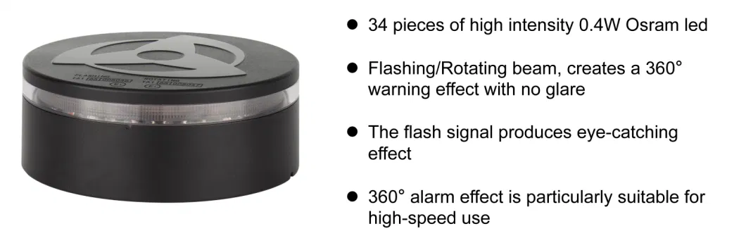 Round 32 LED Amber Forklift Beacon Strobe Light Safety Warning Flashing Lights for Postal Services, Snow Sweepers, Trucks