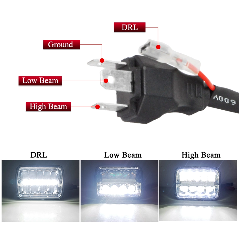 4X6&prime;&prime; 45W Strong Light DRL Square LED Fog Driving Light Head Light 12V/24V LED Work Light for Truck Tractors