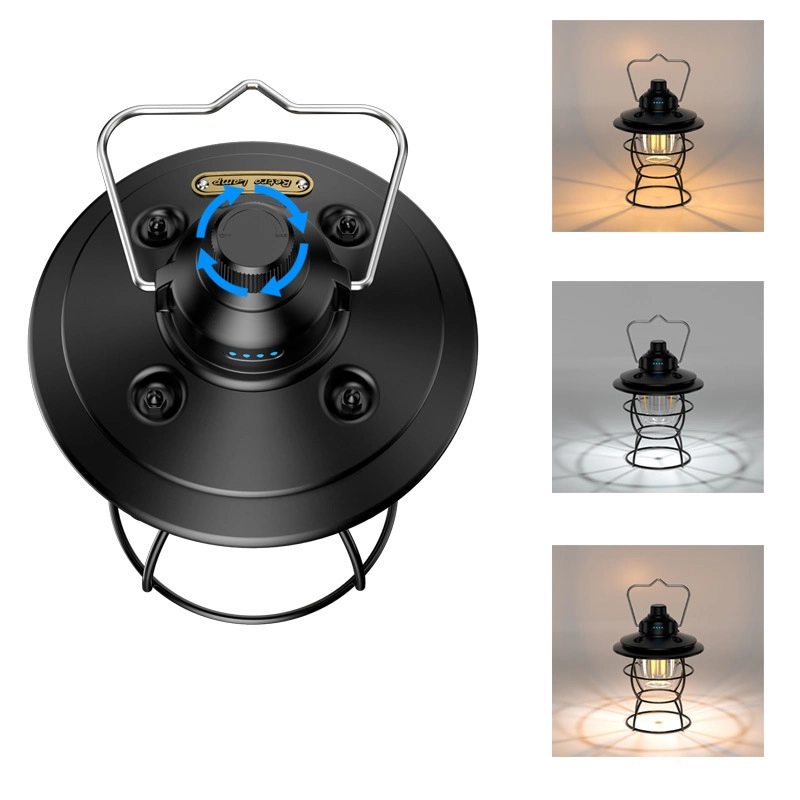 LED Outdoor Camping Light with 3 Light Mode Battery Powered and Adjustable Brightness for Camping.