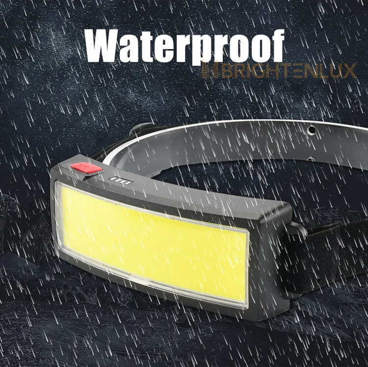 Brightenlux Hot Sales New Design 3 Modes Light Rechargeable Hiking COB Headlamp