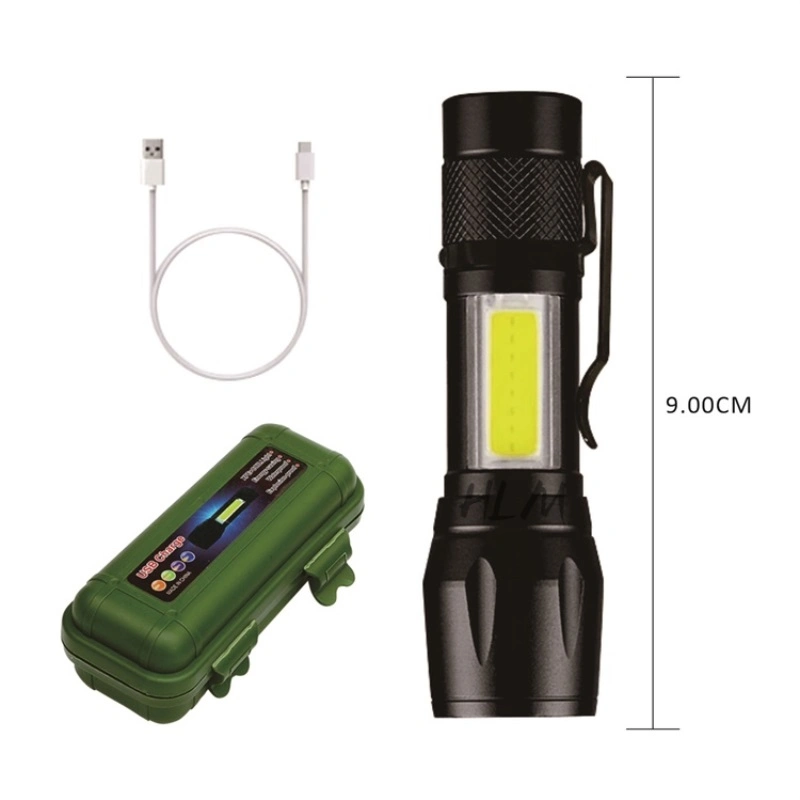 Mini LED Flashlight Tactical Torch Light Zoomable COB High Quality Handheld Light