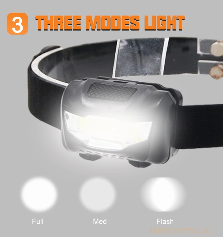 Brightenlux 3*AAA Battery Torch Mining Lamp Headlamp with Head Strap, Ipx4 Waterproof LED Flexible Lightbar Headlamp with 3 Modes