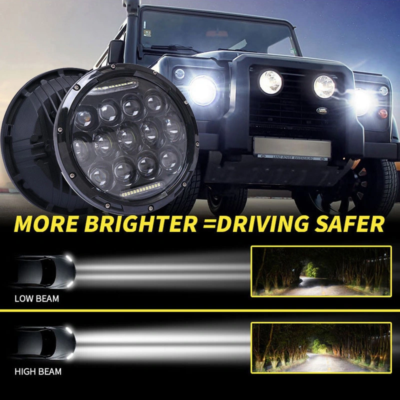 Hot Sale 75W 7inch LED Headlight 8000lm 6000K IP68 Waterproof LED Work Lamp 7inches Work Light Lamp Bar for Jeep Wrangler