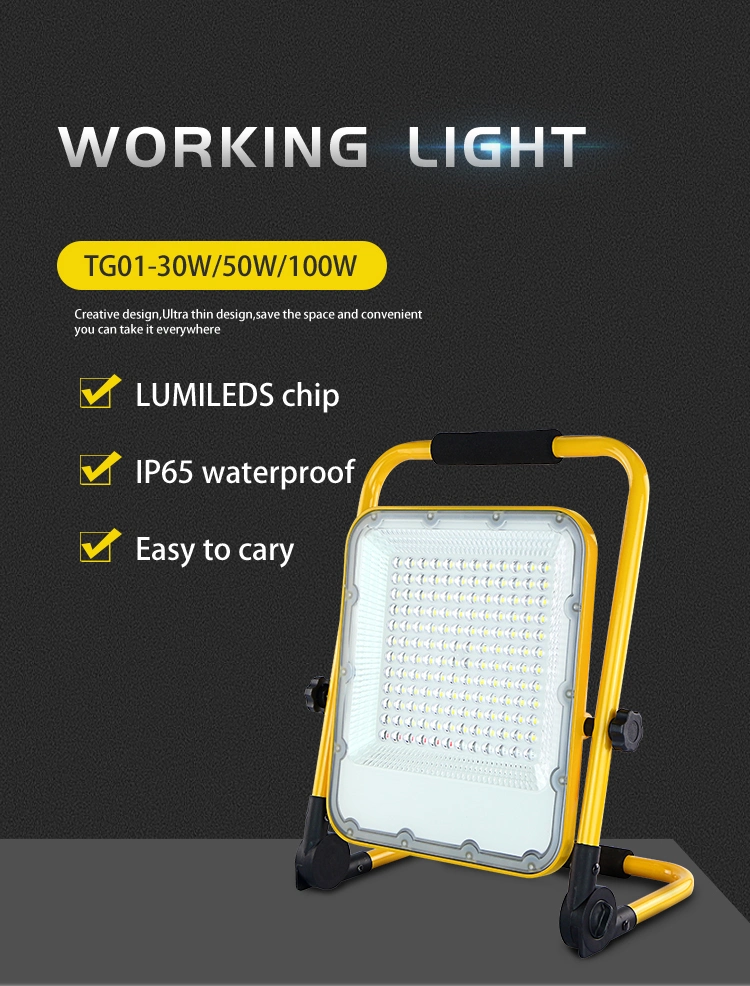 Slim Die-Casting Aluminum Camping Outdoor Emergency Waterproof IP65 100W LED Work Light