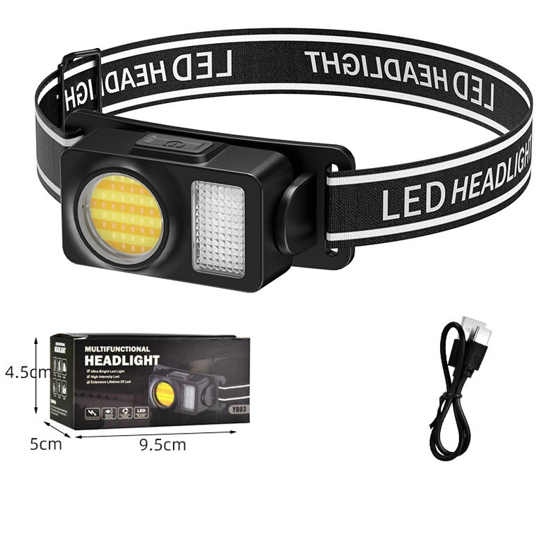 Custom Packaging Headlight Night Flashing Ipx4 Waterproof COB Induction Headlamp