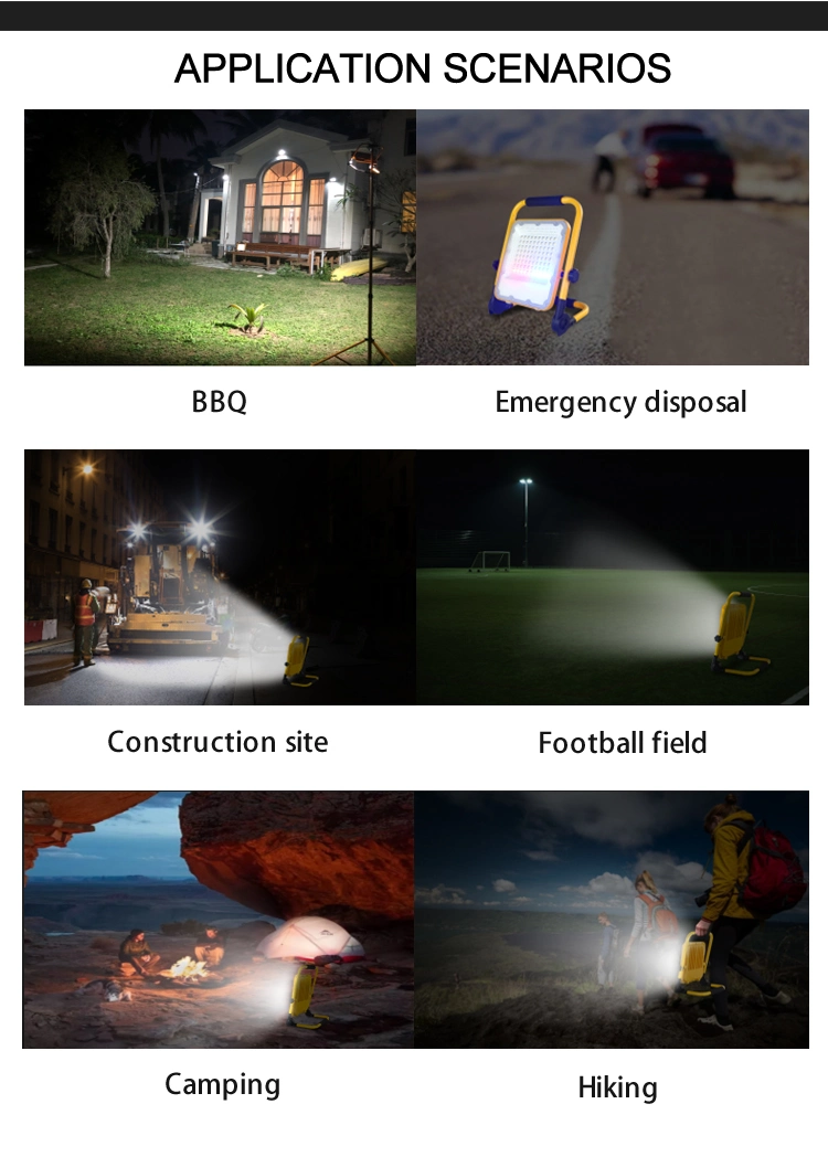 Slim Die-Casting Aluminum Camping Outdoor Emergency Waterproof IP65 100W LED Work Light