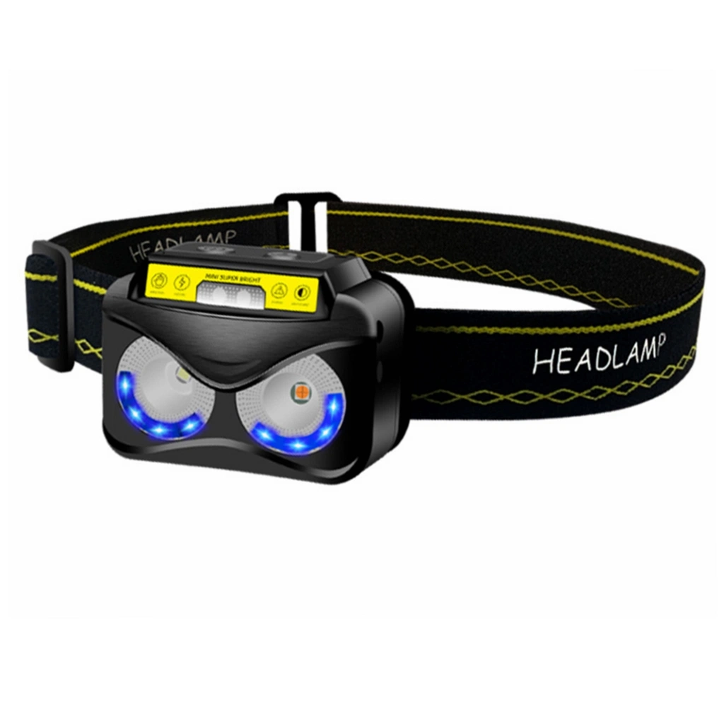 High Powerful 300 Lumen Head Torch Lamp Rechargeable Head Torch Light Sensor Headlight Outdoor Waterproof Emergency Lighting LED Headlamp with 6 Modes