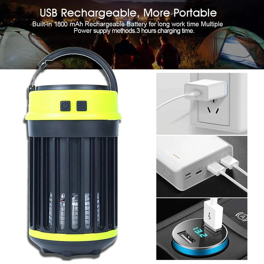 Waterproof Portable Outdoor Mosquito Destruction Lamp Rechargeable LED Solar Lantern Camping Light