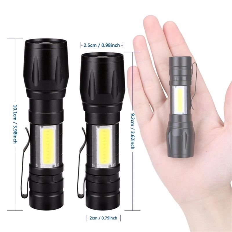 Mini LED Flashlight Tactical Torch Light Zoomable COB High Quality Handheld Light