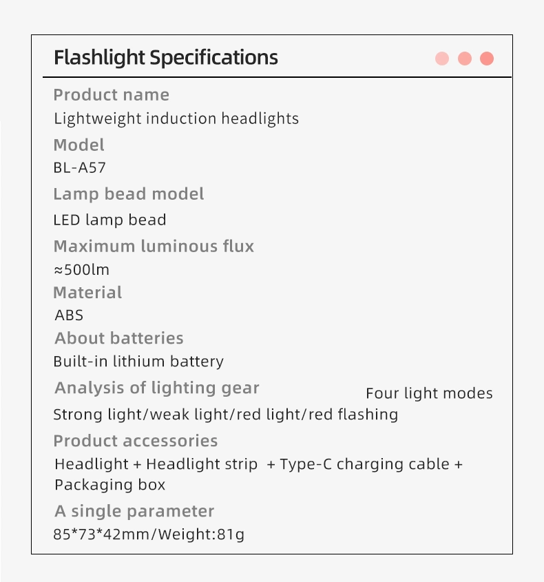 Helius Hot Selling Lightweight Headlights Type-C USB Headlamp LED Lights