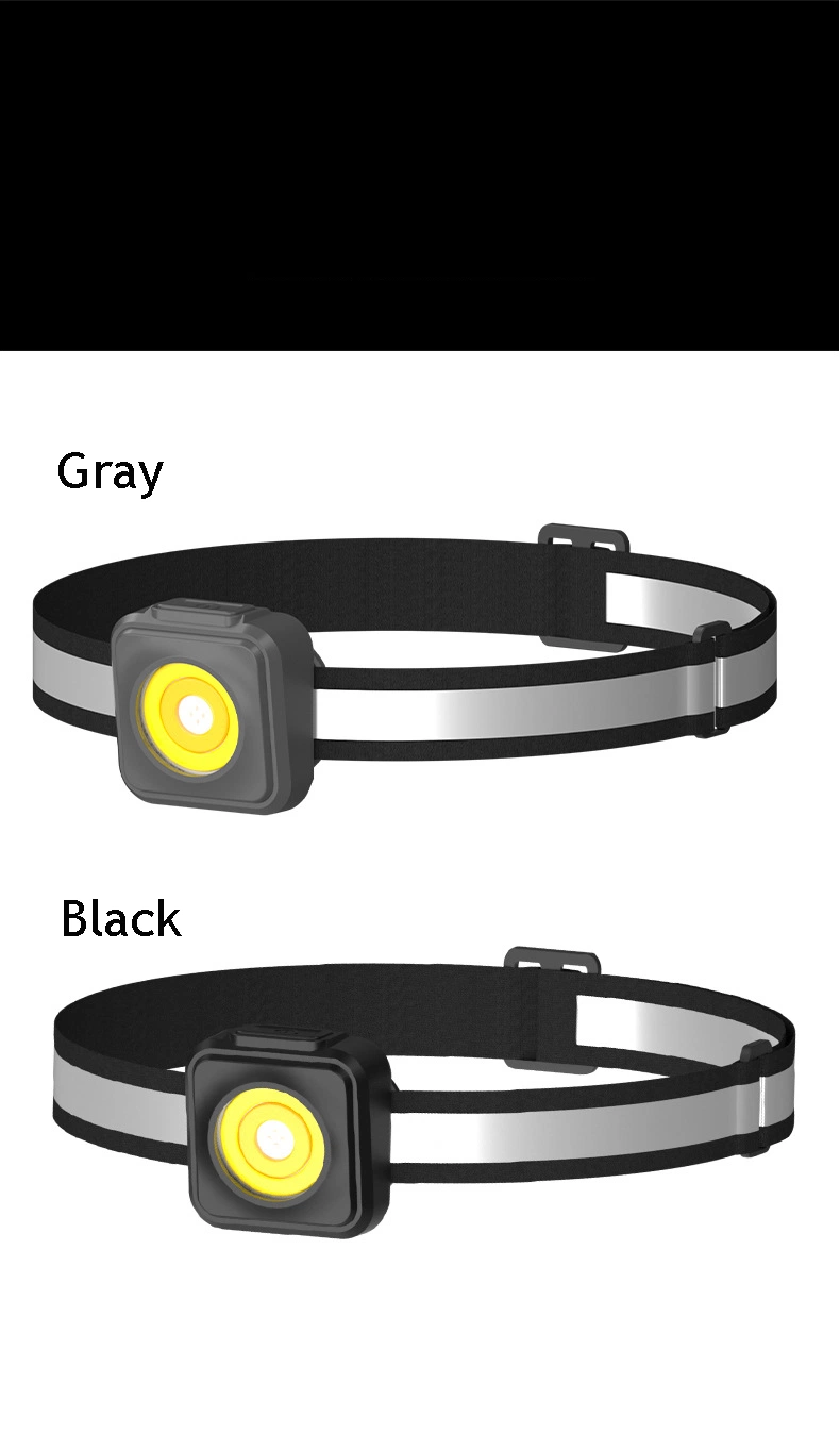 COB Mini Headlight Rechargeable Bright Flashlight Outdoor Reflective Headband Running Headlamp