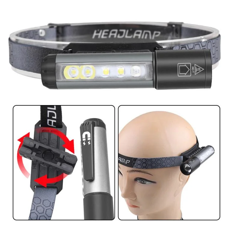 Outdoor Camp Emergency Inspection Rechargeable P50 Headlamp with Telescopic Zoom Function Magnet Clip Mini Portable Head Flash Torch Lamp