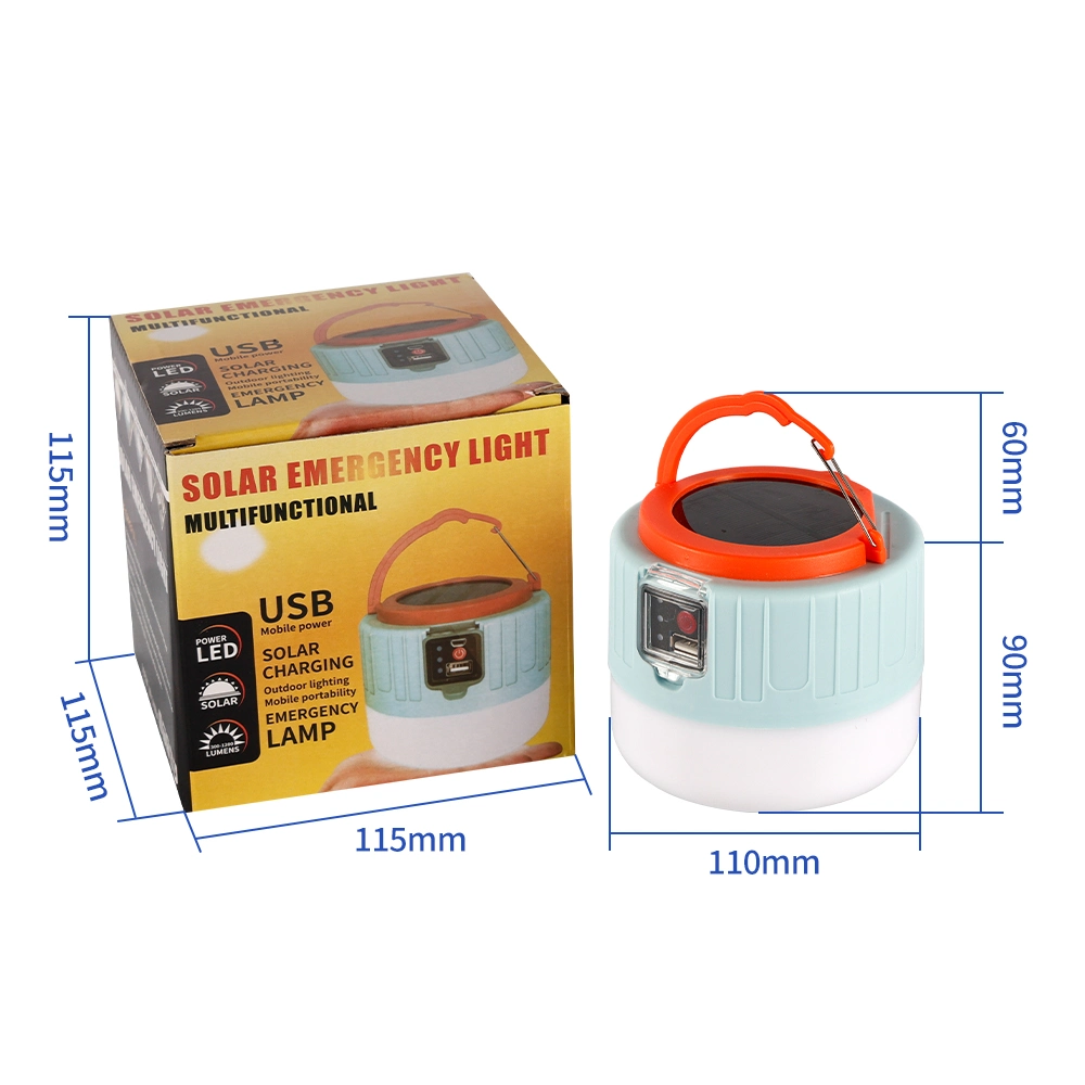 LED USB Rechargeable Solar Camping Light with Remote Portable Solar Tent Lantern Emergency Bulb Lighting