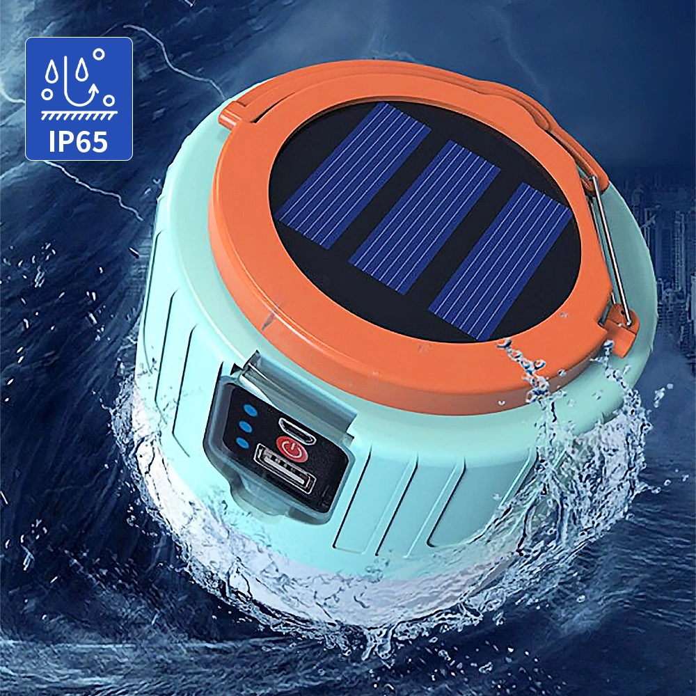 LED USB Rechargeable Solar Camping Light with Remote Portable Solar Tent Lantern Emergency Bulb Lighting