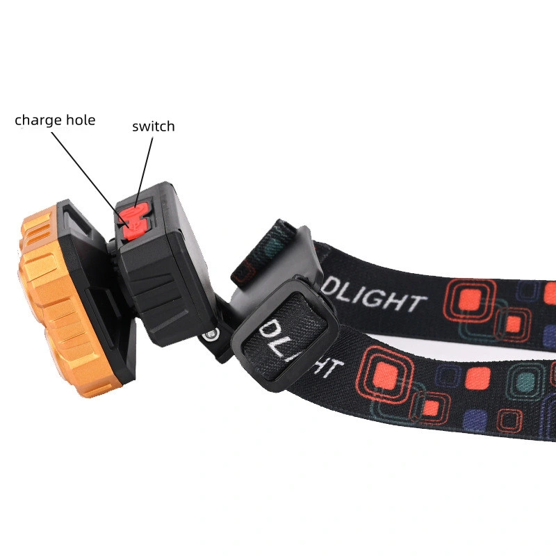 Rechargeable Four LED High Lumen Headlamp Flashlight