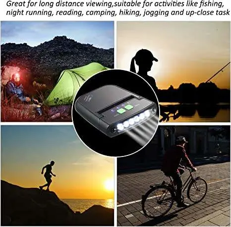 Helius USB Charging Cap Flashlight Clip Cap Lamp Waterproof Hands-Free LED Headlamp