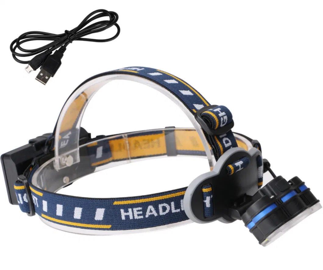 Wholesale Red Warning Flashing Head Torch Light Portable Emergency Rotating Adjustable Head Torch Lamp Camping Headlight Rechargeable COB LED Headlamp