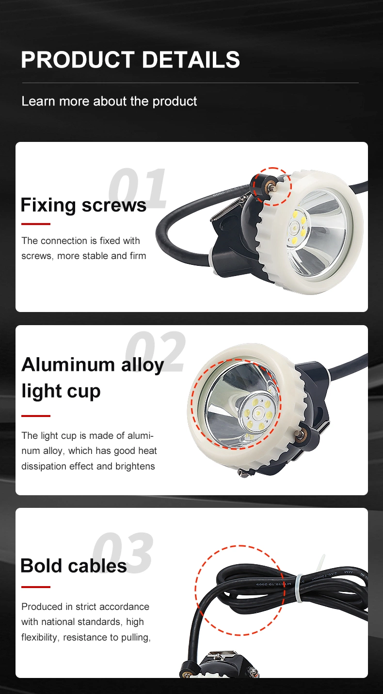 Bozzys Safety LED Coal Mining Emergency Rechargeable Headlamp with Cables for Outdoor