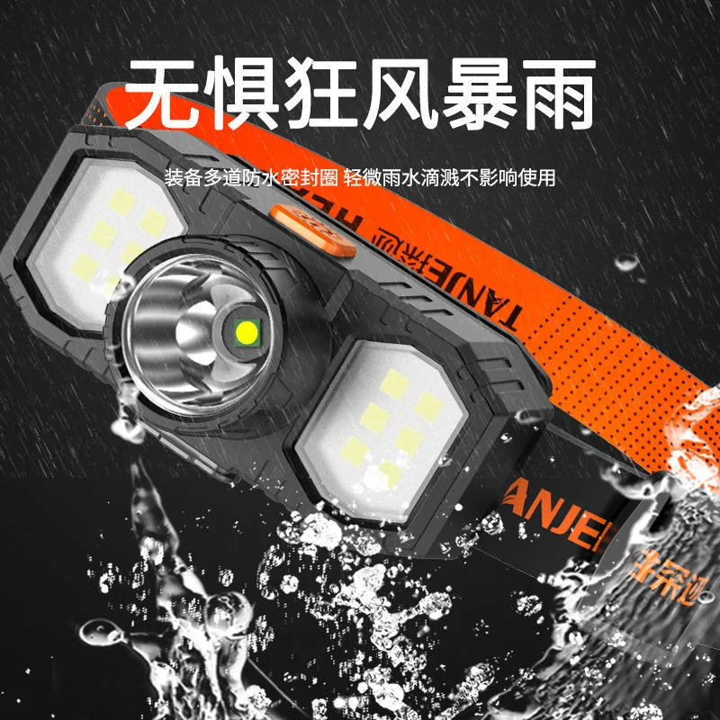 New LED Headlight Outdoor Lighting COB Mini USB Rechargeable Miner&prime;s Lamp Small Headlight