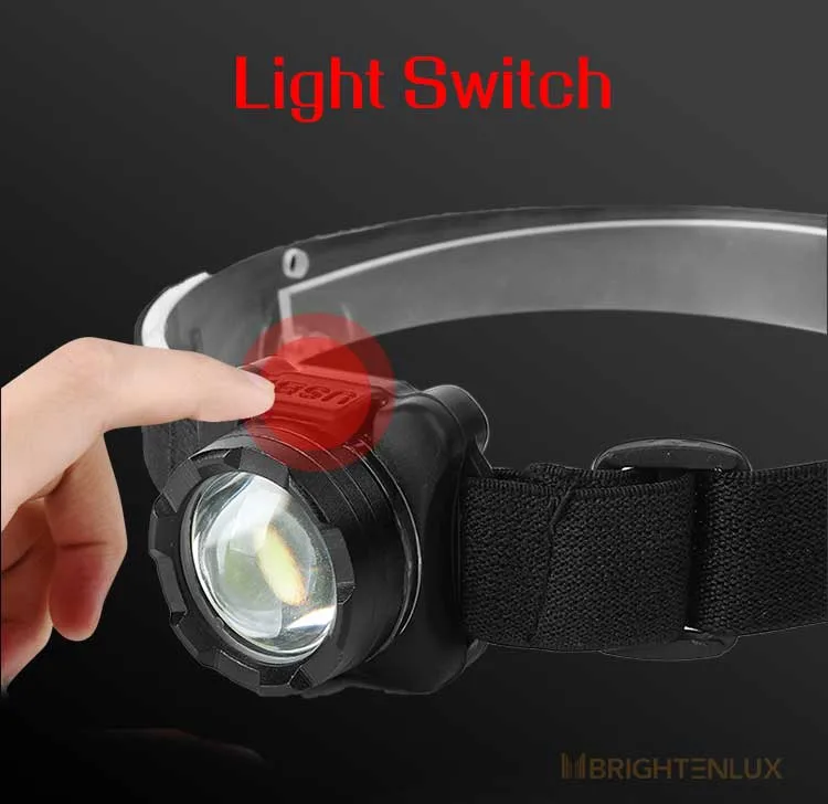 Brightenlux New Style Running Riding High Power Waterproof Head Band Light, Portable USB Rechargeable Small COB LED Hoofdlamp Headlamp