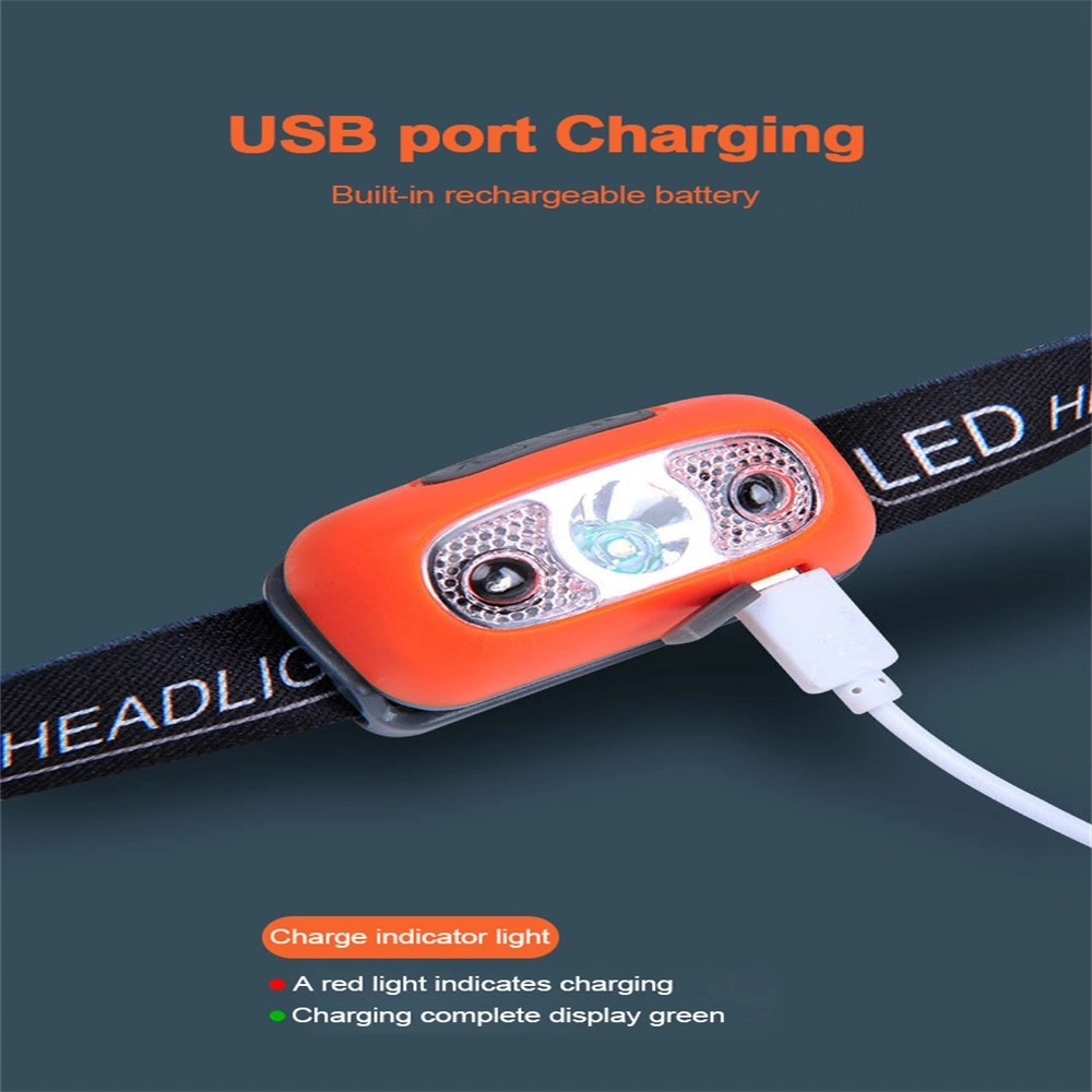 Outdoor USB Rechargeable Motion Sensor Fishing Camping Q5 High Power LED Headlamp