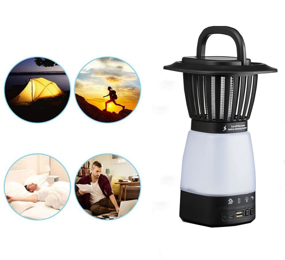 Electronic LED 2 in 1 Mosquito Killing Lamp New Luminous Outdoor Camping Lamp Insect Repellent Indoor Bug Catcher Recharge Solar