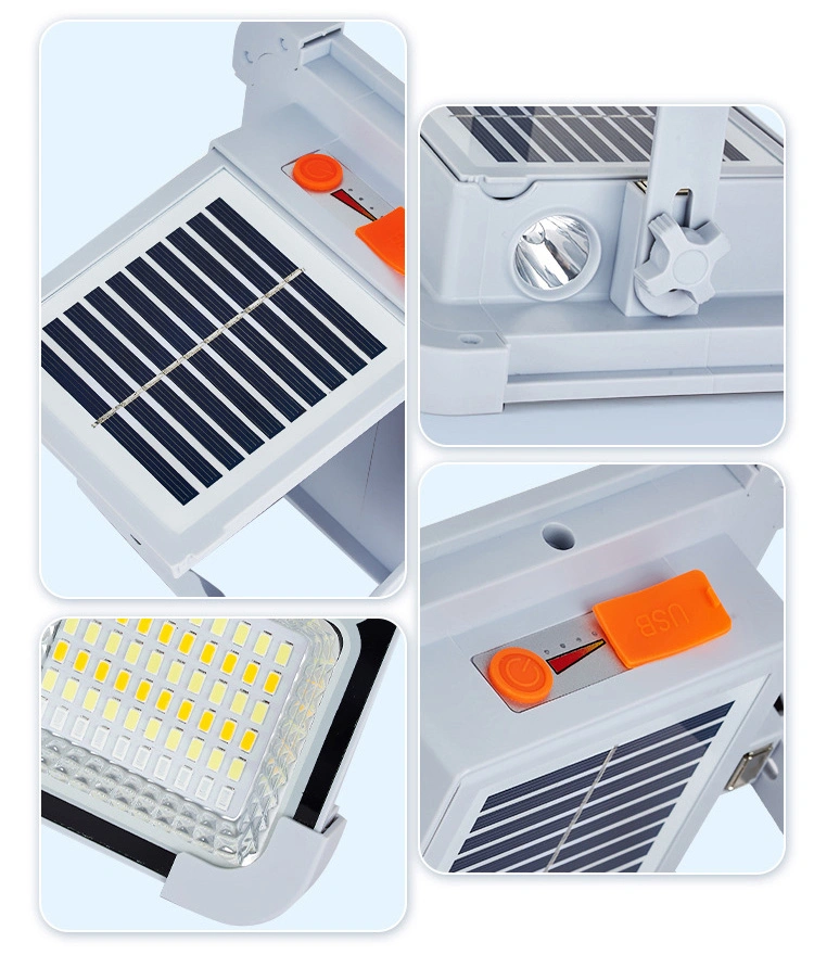 USB Charging Adjustable Panel Camping Garden Solar Light Yard Traffic Warning Fishing Portable Convenient Using IP65 Solar Flood Light