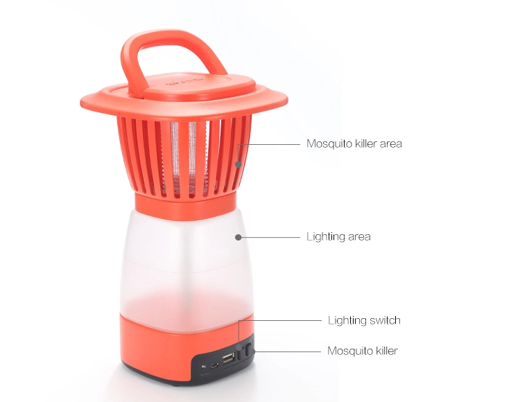 Electronic LED 2 in 1 Mosquito Killing Lamp New Luminous Outdoor Camping Lamp Insect Repellent Indoor Bug Catcher Recharge Solar