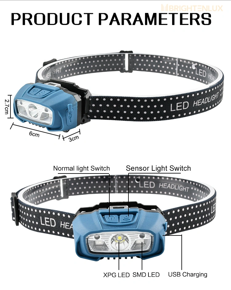 Brightenlux Powerful Popular Outside Waterproof Rechargeable Sensor COB LED Headlamp