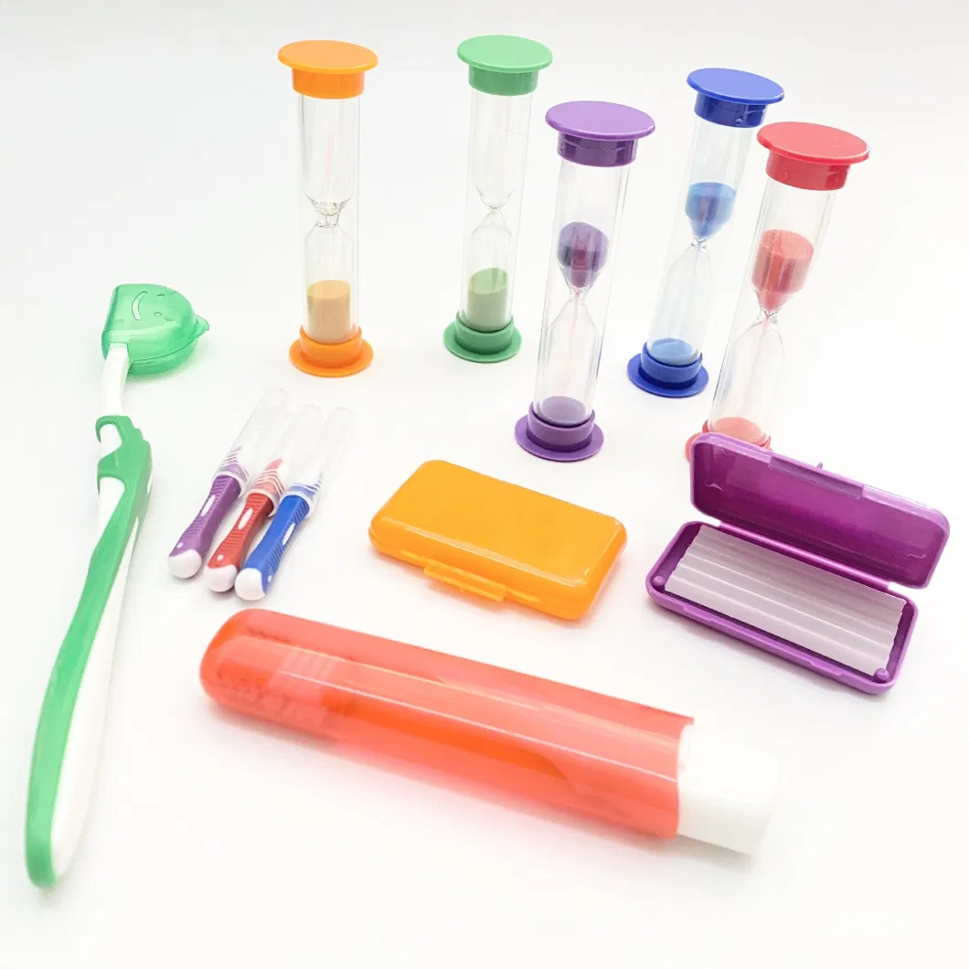 Colorful Disposable Oral Mirror Toothbrush 8-Piece Set Children&prime;s Oral Travel Cleaning Set