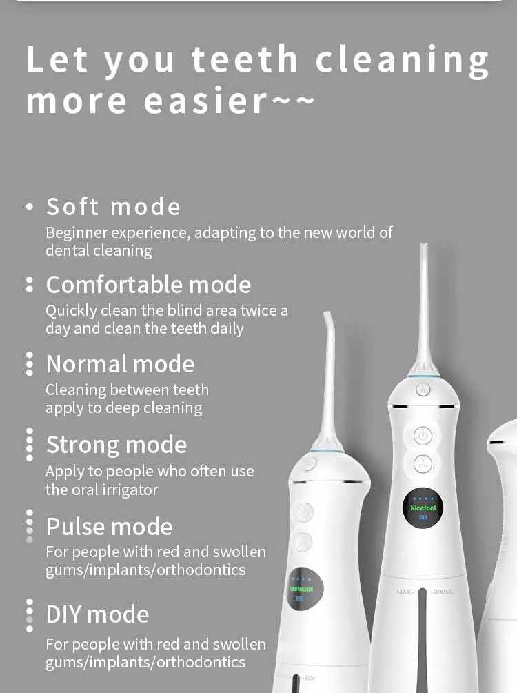 Portable Cordless Rechargeable Water Flosser Dental Care Water Flosser