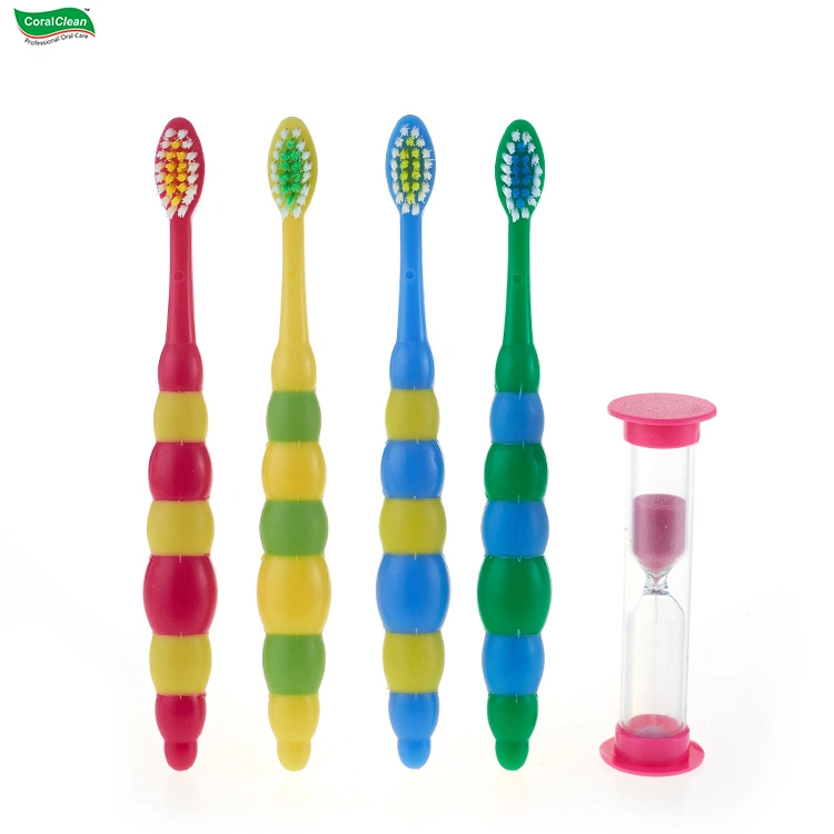 4 Packs Tooth Brush Set for Children Child Toothbrush with Sand Timer