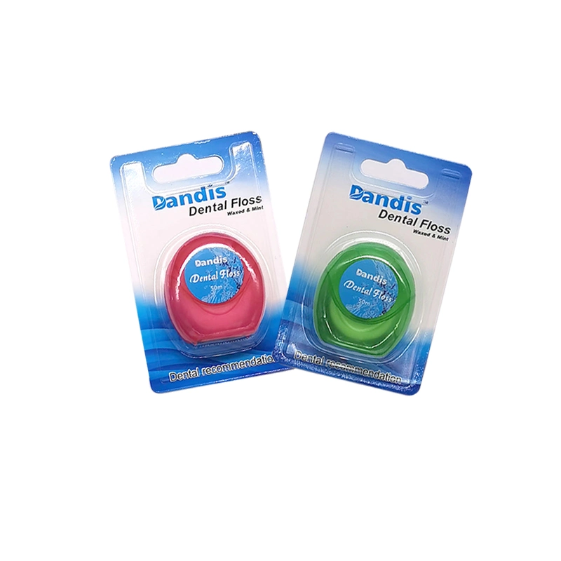 LK-S21A 50 Meters Dental Floss Nylon Floss Waxed with Mint Flavor Customized 50m nylon pick toothpick dental floss