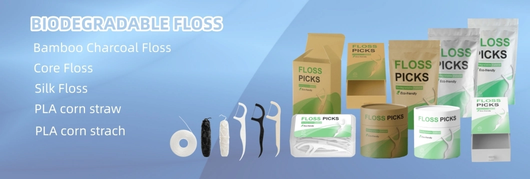 Eco-Friendly Dental Floss Picks Degradable Bamboo Charcoal